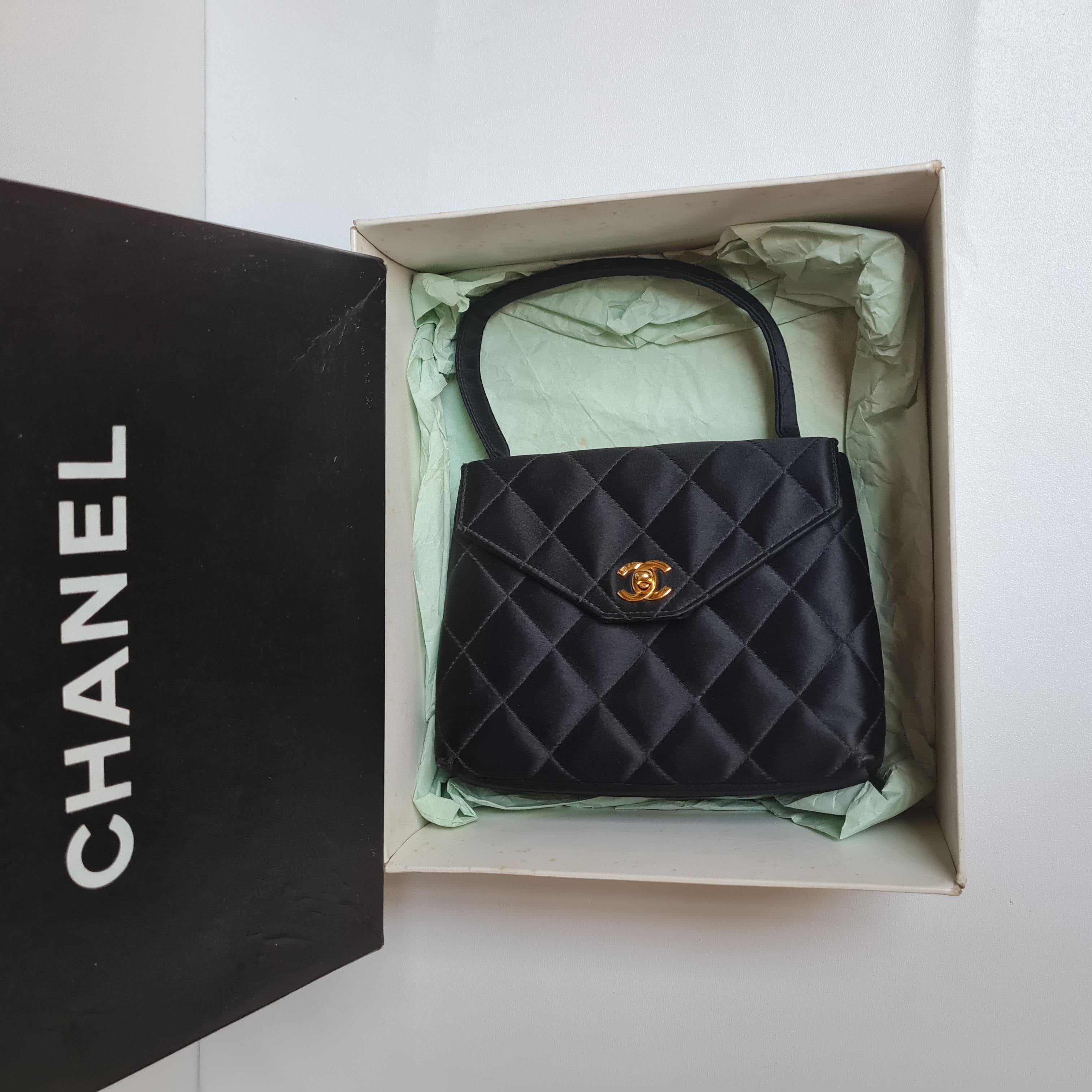 1990s Chanel Vintage Mini Quilted Top Handle Bag 10