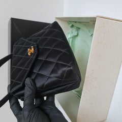 1990s Chanel Vintage Mini Quilted Top Handle Bag