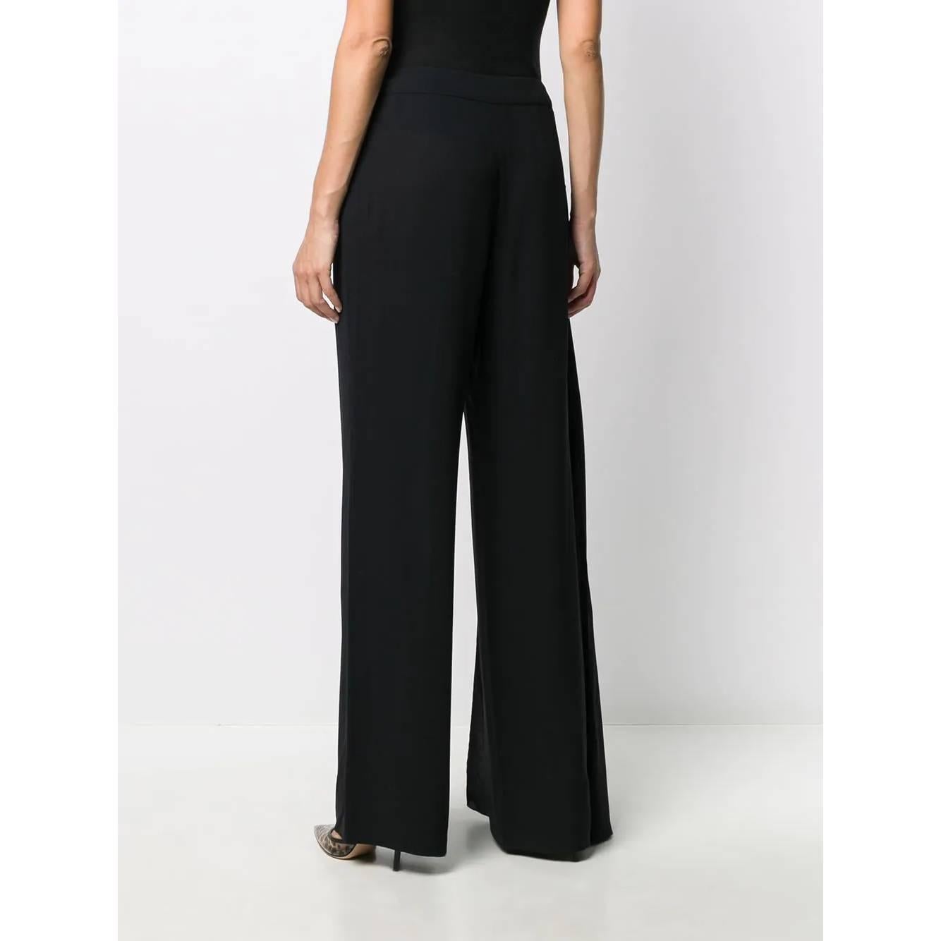 Black 1990s Chanel Wide Trousers