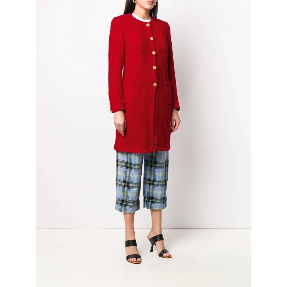 Red 1990s Chanel Wool Coat