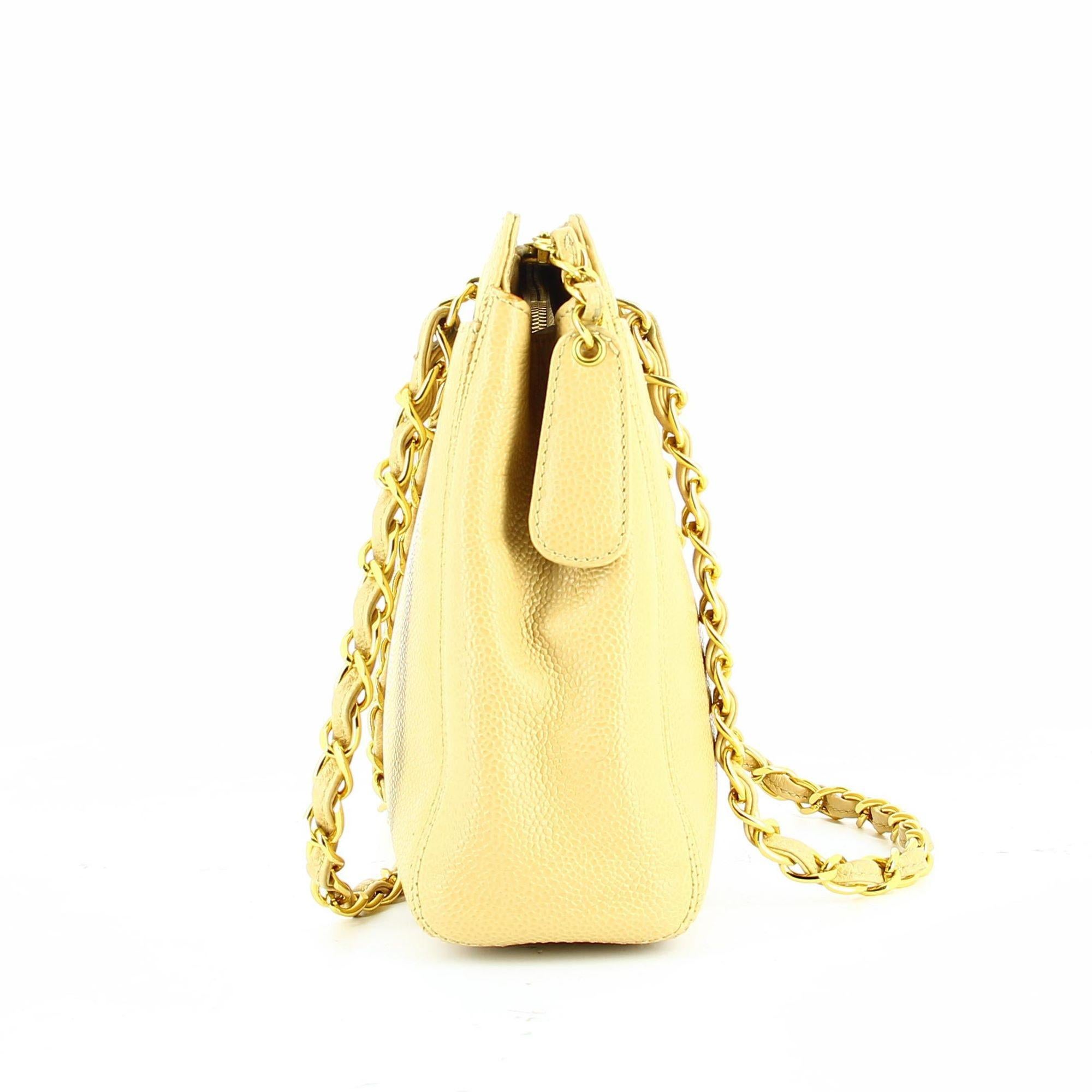 1990s Chanel Yellow Leather Bag 1