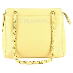 Vintage 1990s Chanel Yellow Leather Bag