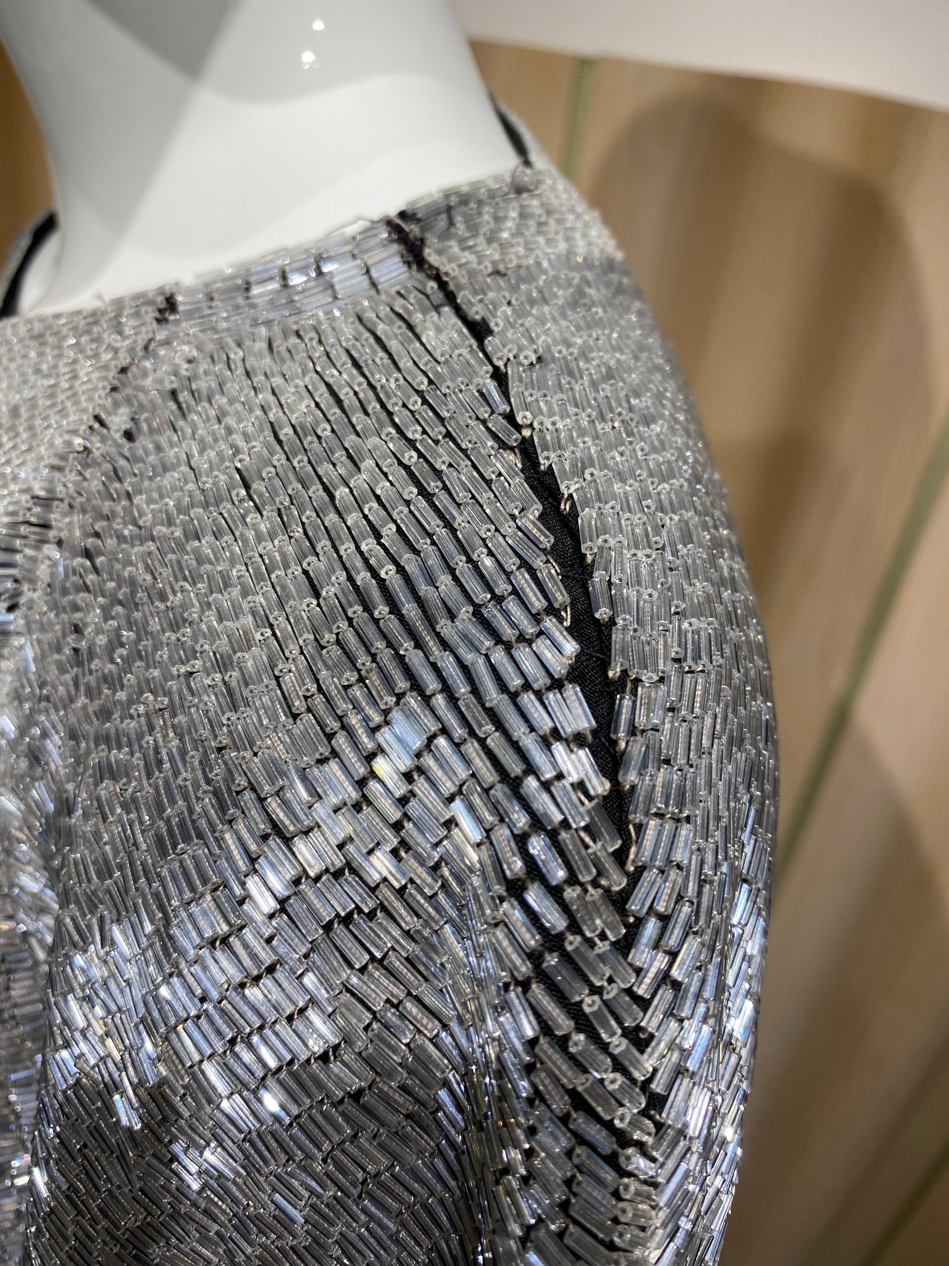 1990s Chloè Black Crepe Beaded Cocktail Dress 1