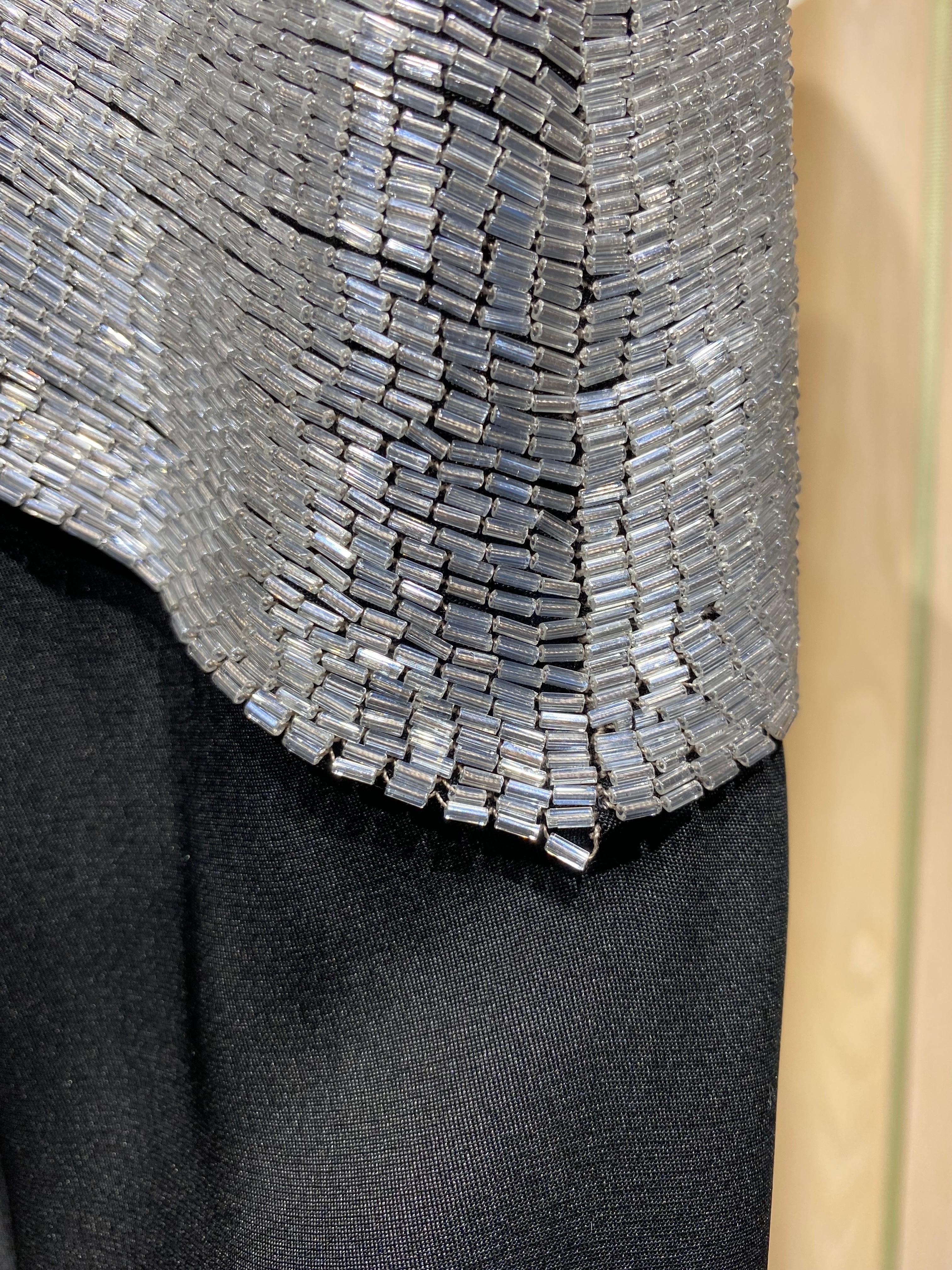 1990s Chloè Black Crepe Beaded Cocktail Dress 3