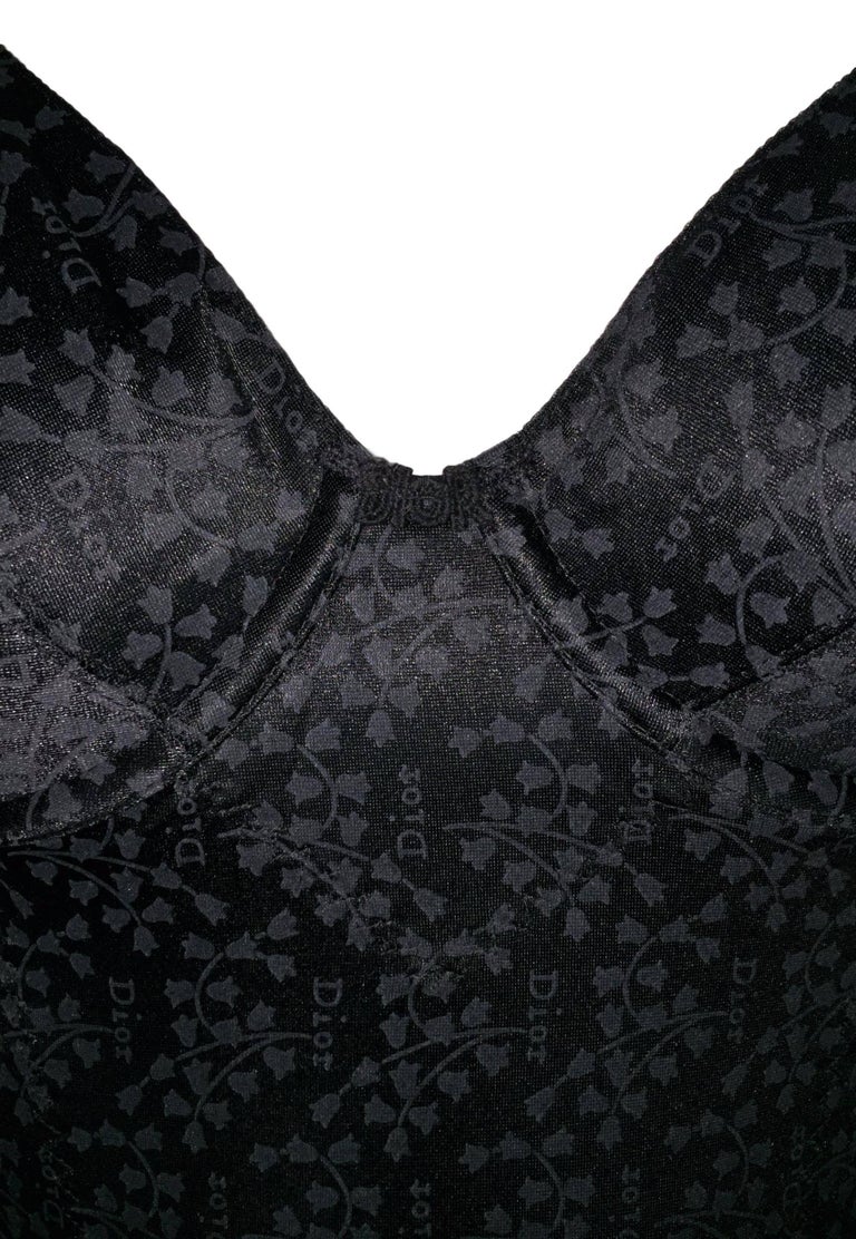 1990's Christian Dior Black Monogram Underwire Shapewear ...