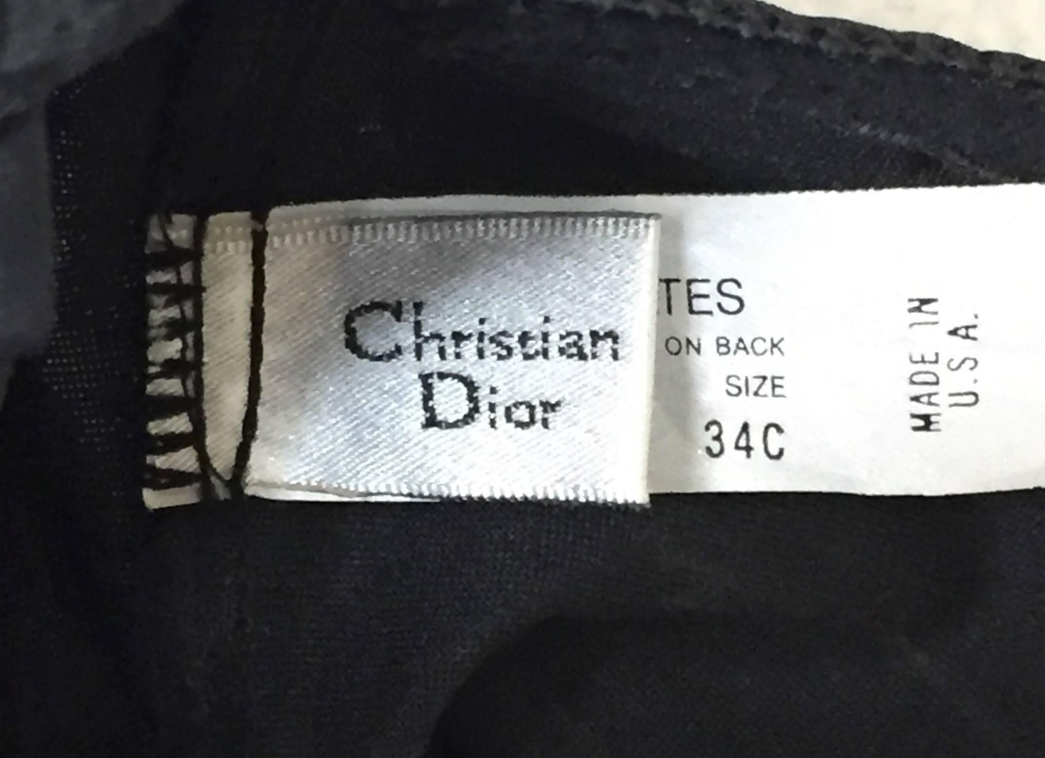 Women's 1990's Christian Dior Black Monogram Underwire Shapewear Bodysuit 34C XS/S
