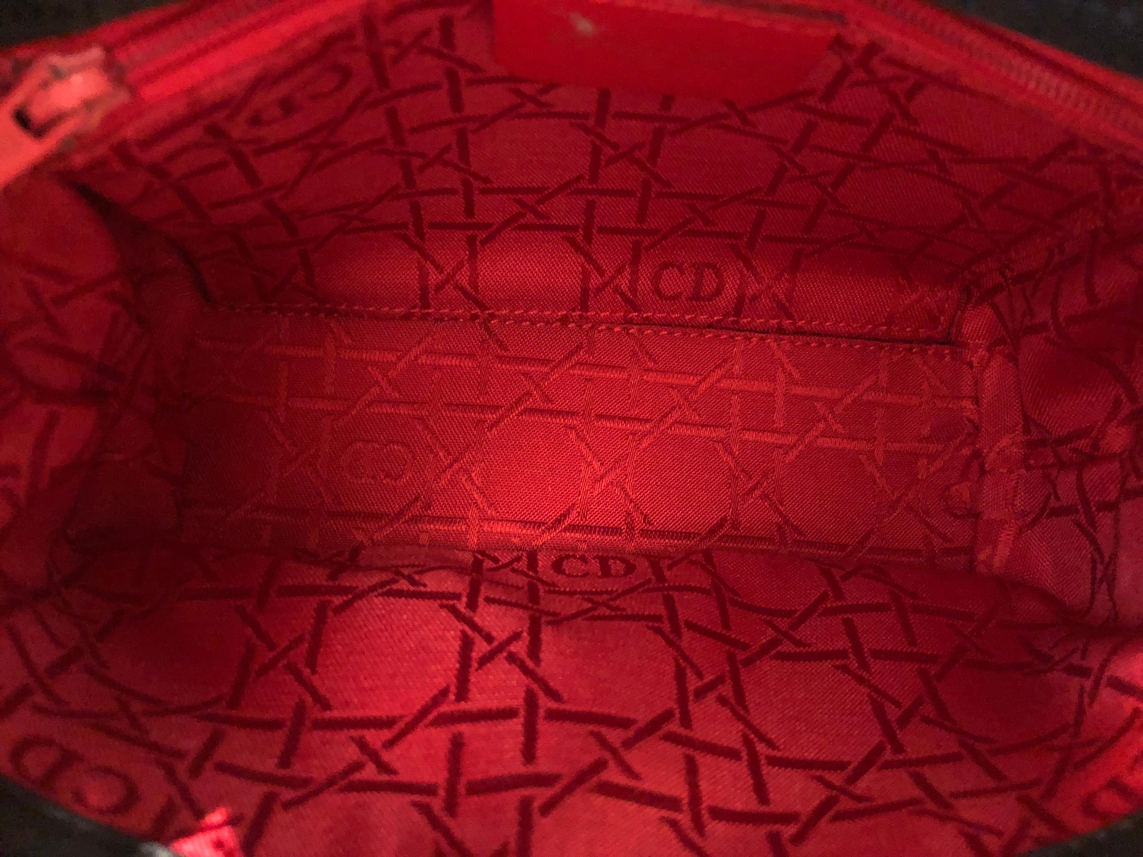 1990s CHRISTIAN DIOR Black Nylon Cannage Mini Lady Dior Handbag 4