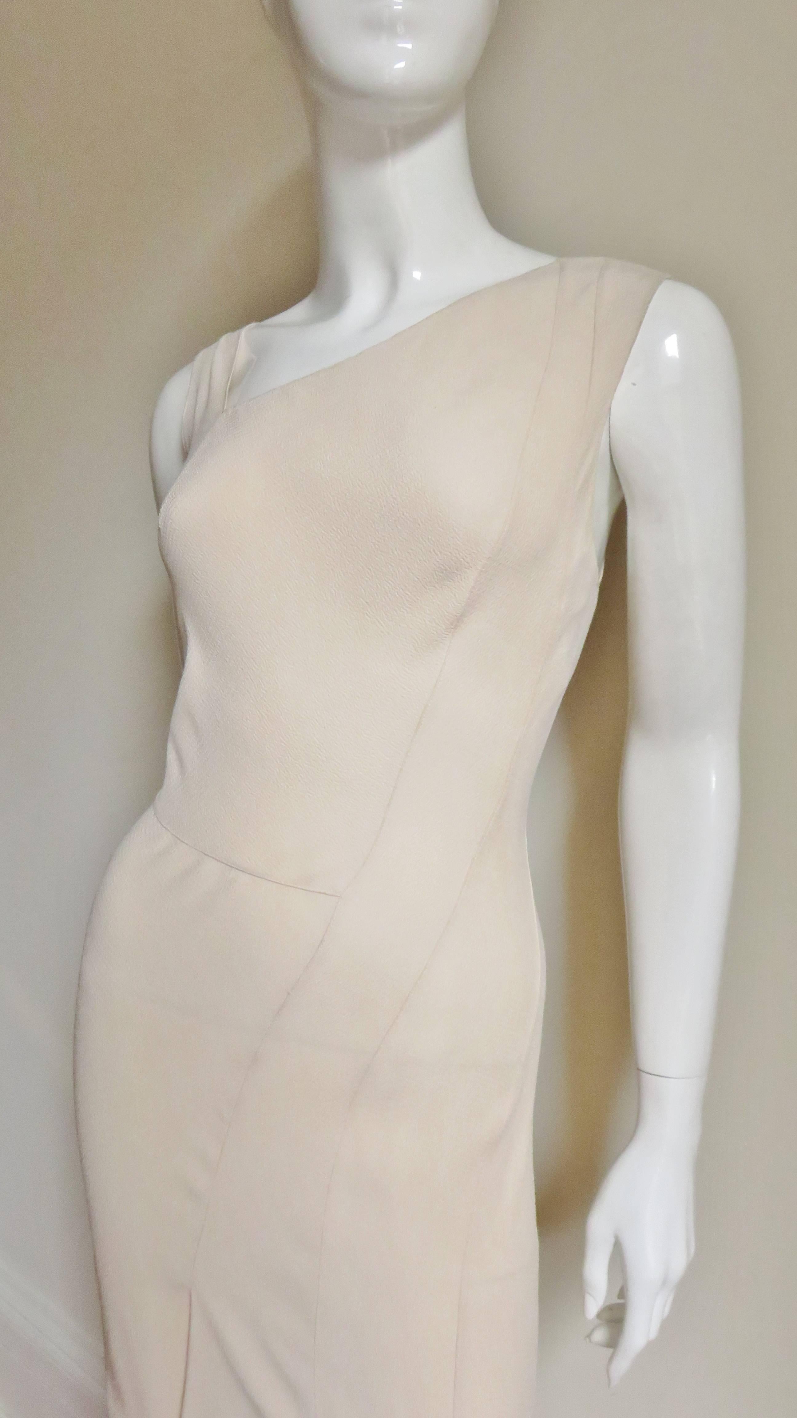 Women's Christian Dior 1990s Blush Seam Detail Silk Gown