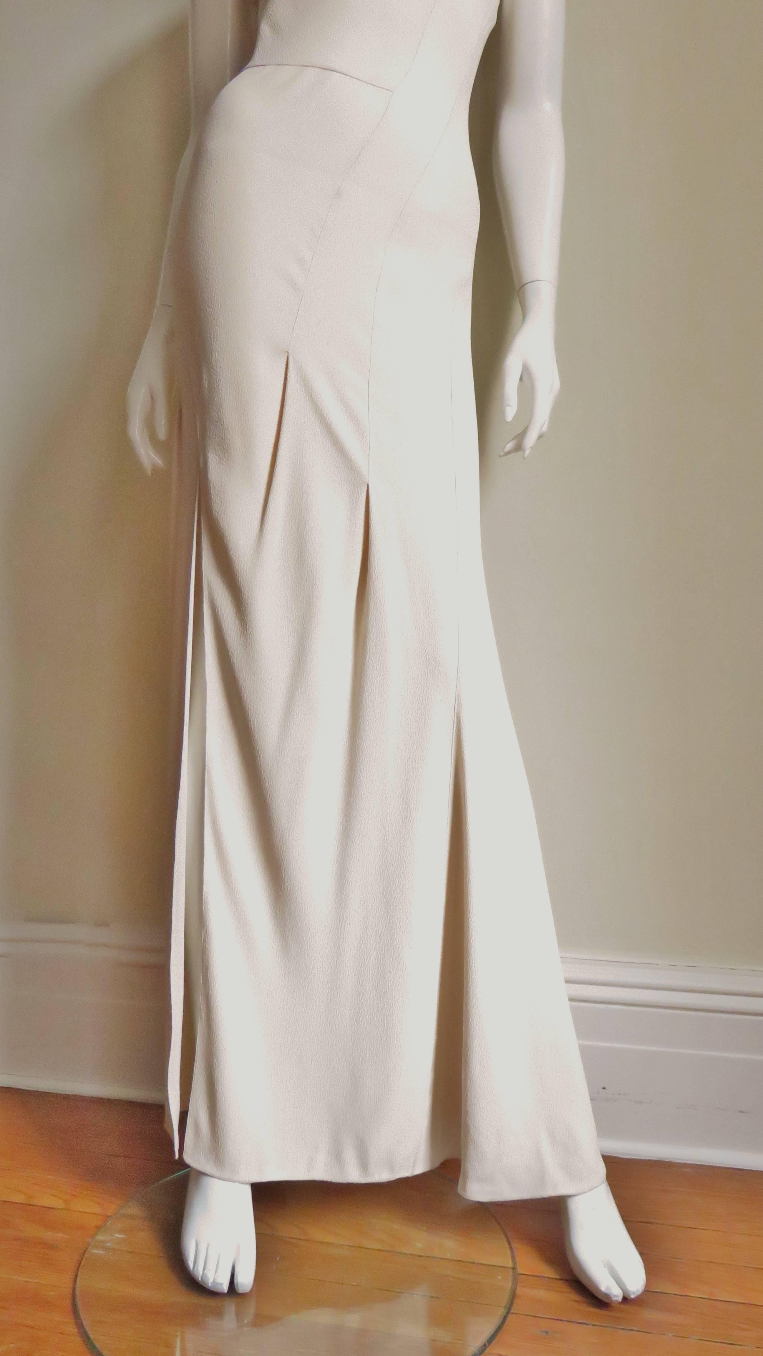 Christian Dior 1990s Blush Seam Detail Silk Gown 2