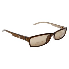 1990s Christian Dior Brown Rectangular Sunglasses With Rhinestones