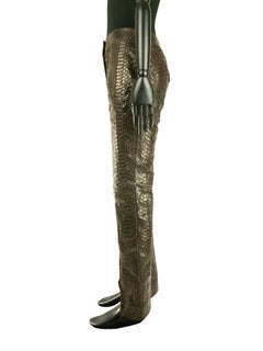 1990s Christian Dior Brown Snakeskin Trousers