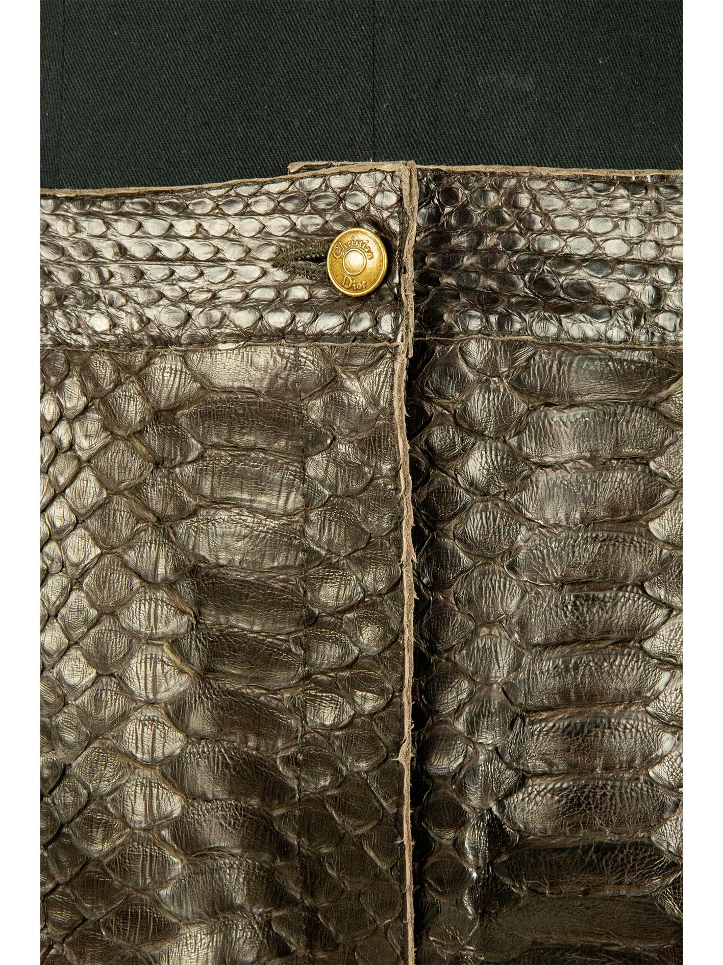 1990s Christian Dior Brown Snakeskin Trousers In Good Condition In London, GB