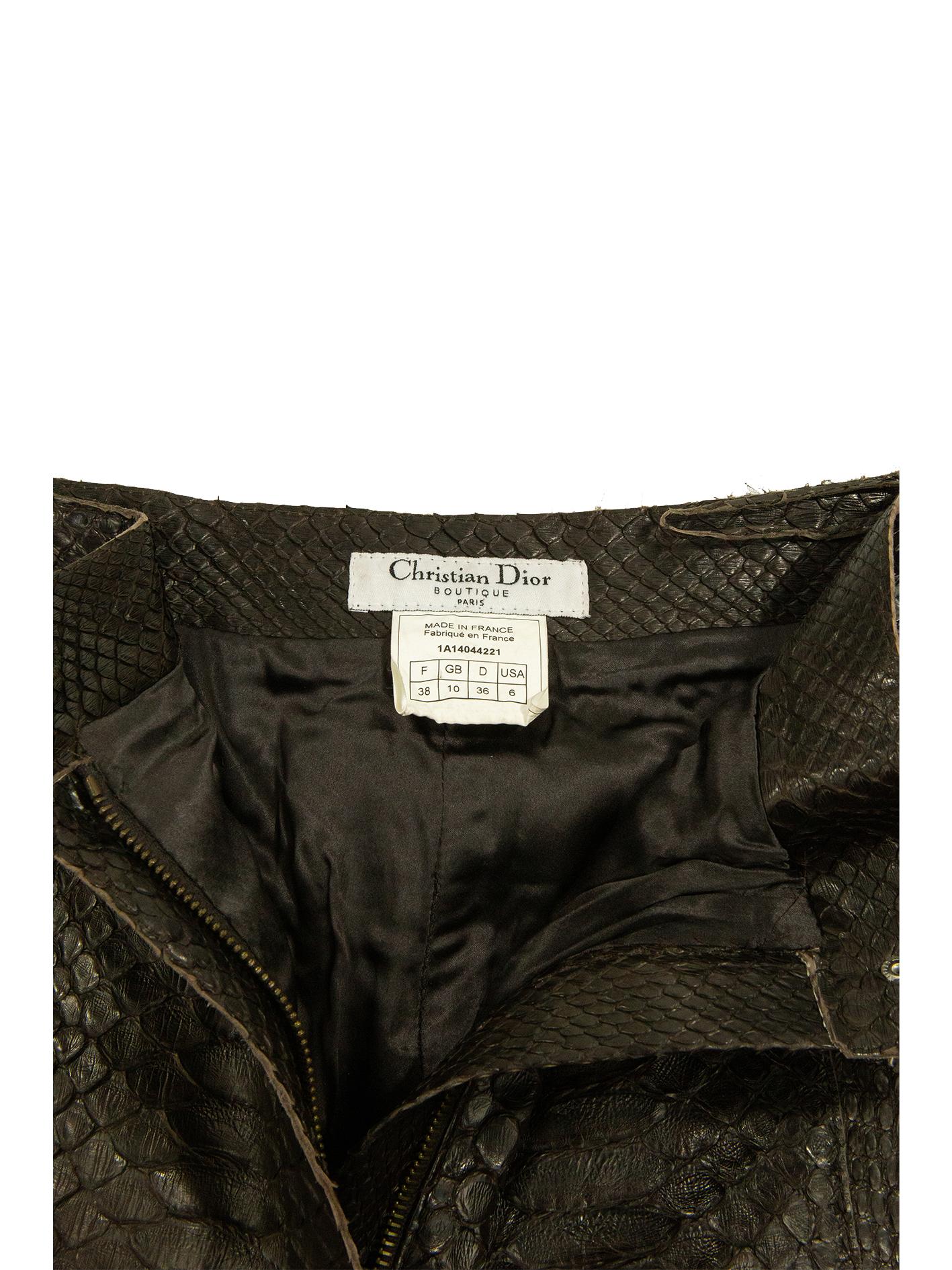 Women's 1990s Christian Dior Brown Snakeskin Trousers