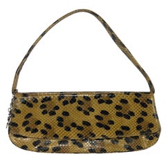 1990s Christian Dior by Gianfranco Ferre Leopard Genuine Python Shoulder Bag