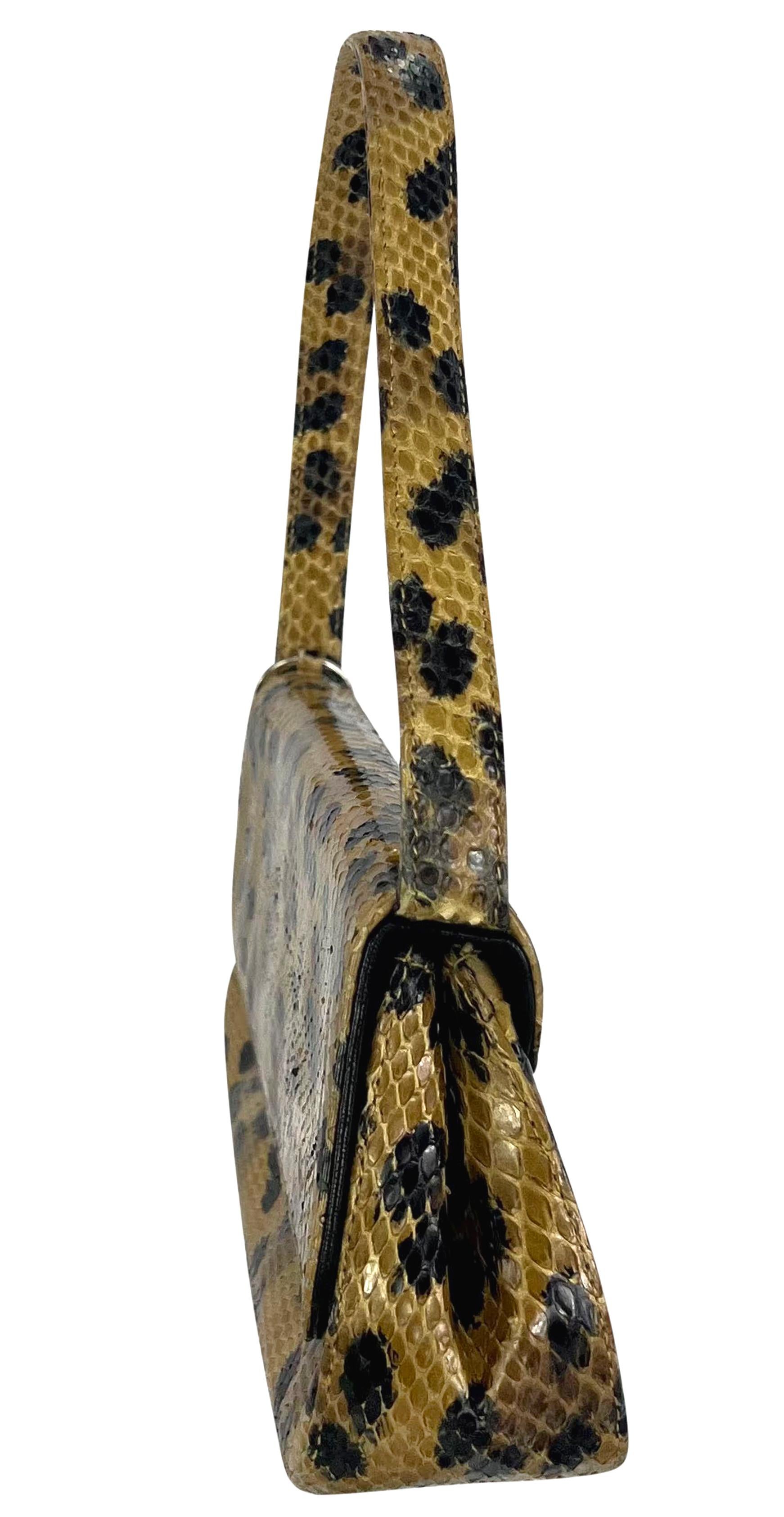 Christian Dior par Gianfranco Ferre - Sac à bandoulière en python véritable léopard, années 1990 Excellent état - En vente à West Hollywood, CA