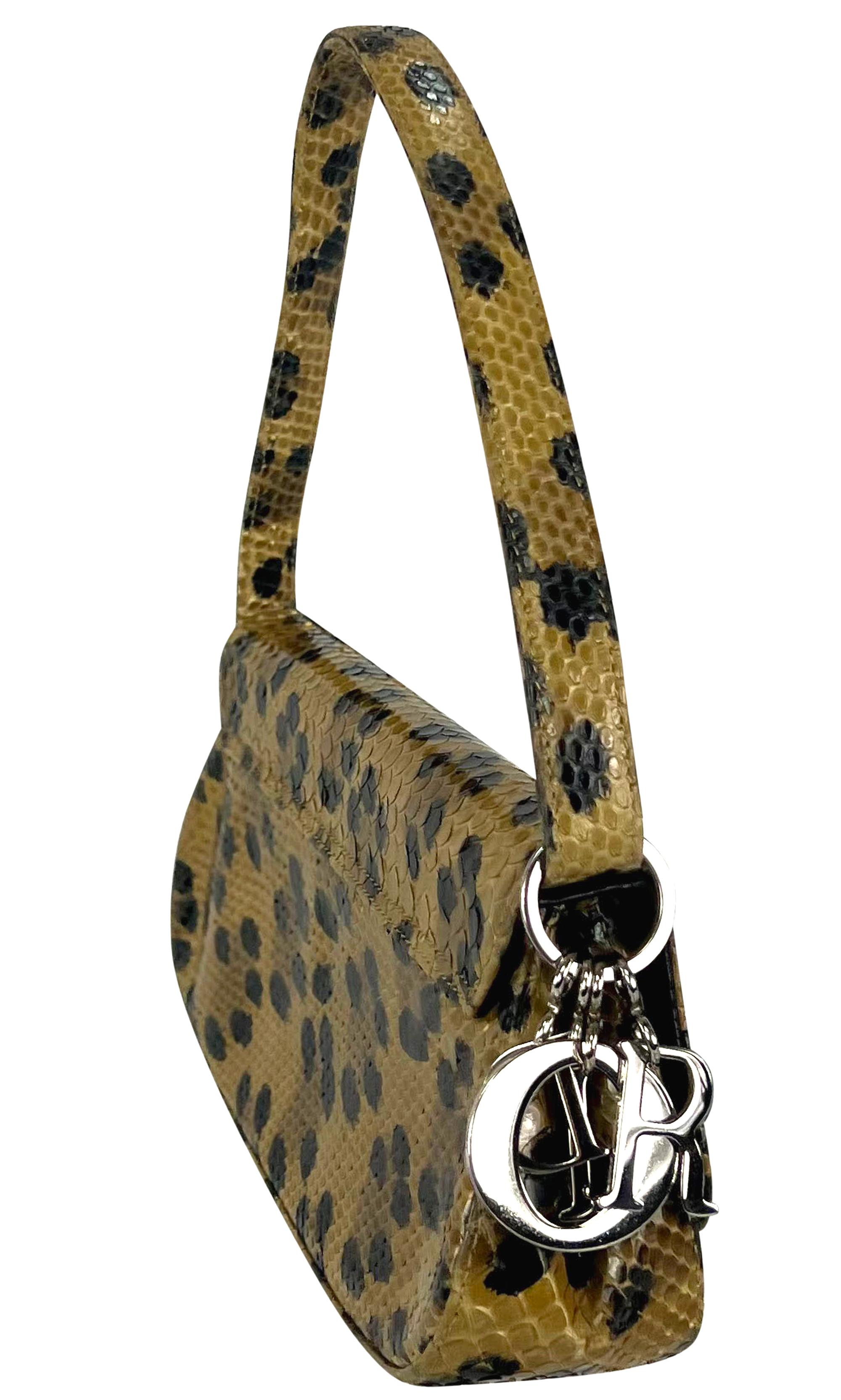 Christian Dior par Gianfranco Ferre - Sac à bandoulière en python véritable léopard, années 1990 en vente 1