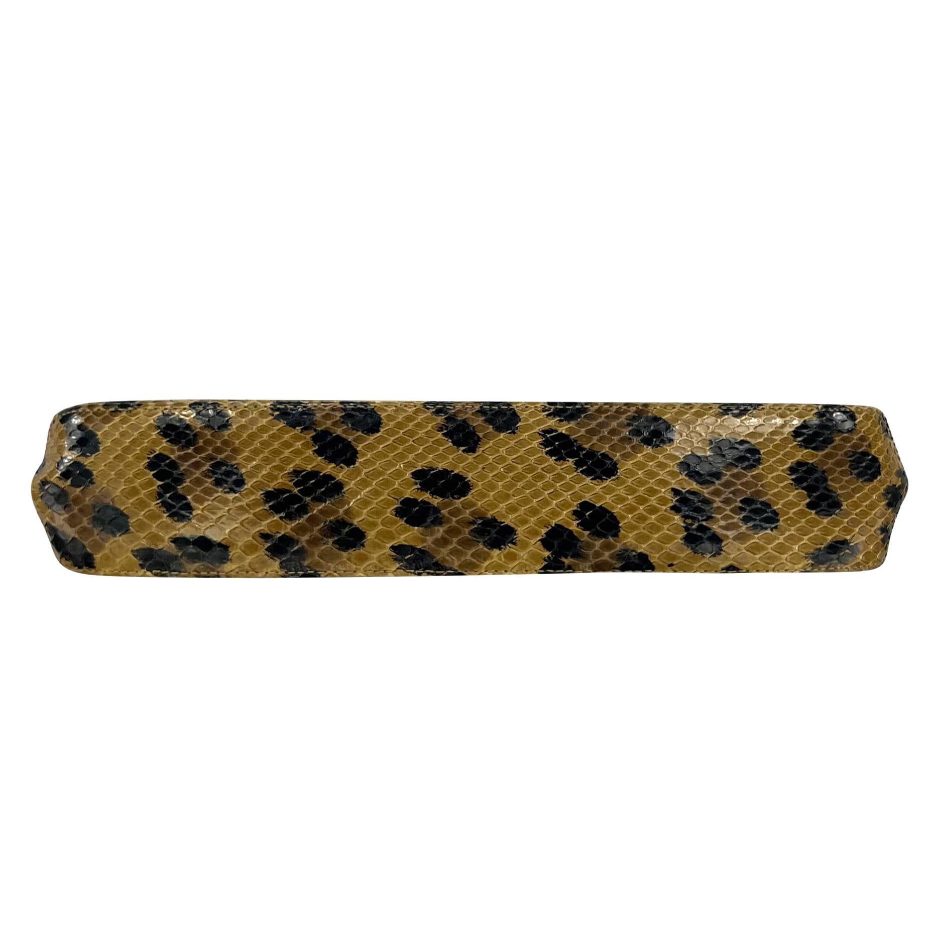 Christian Dior par Gianfranco Ferre - Sac à bandoulière en python véritable léopard, années 1990 en vente 2