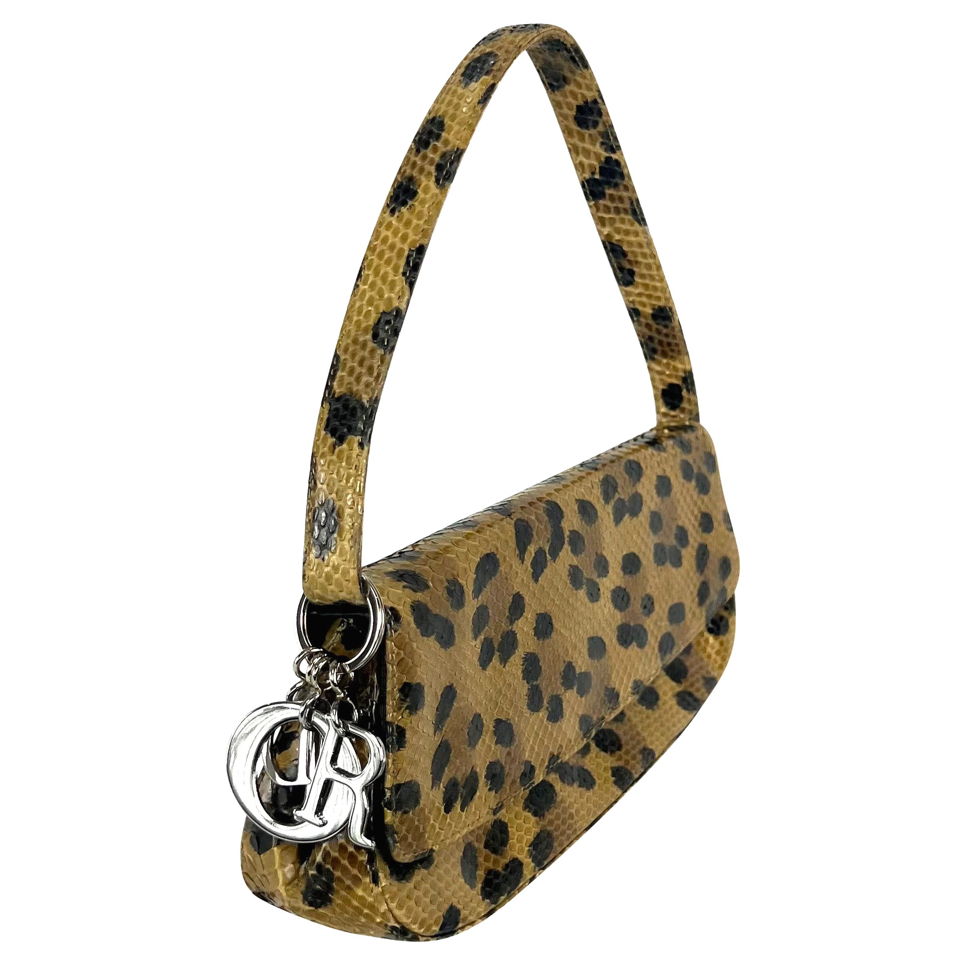 Christian Dior par Gianfranco Ferre - Sac à bandoulière en python véritable léopard, années 1990 en vente