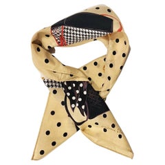 1990s Christian Dior Cabbage Bag Houndstooth Print Scarf