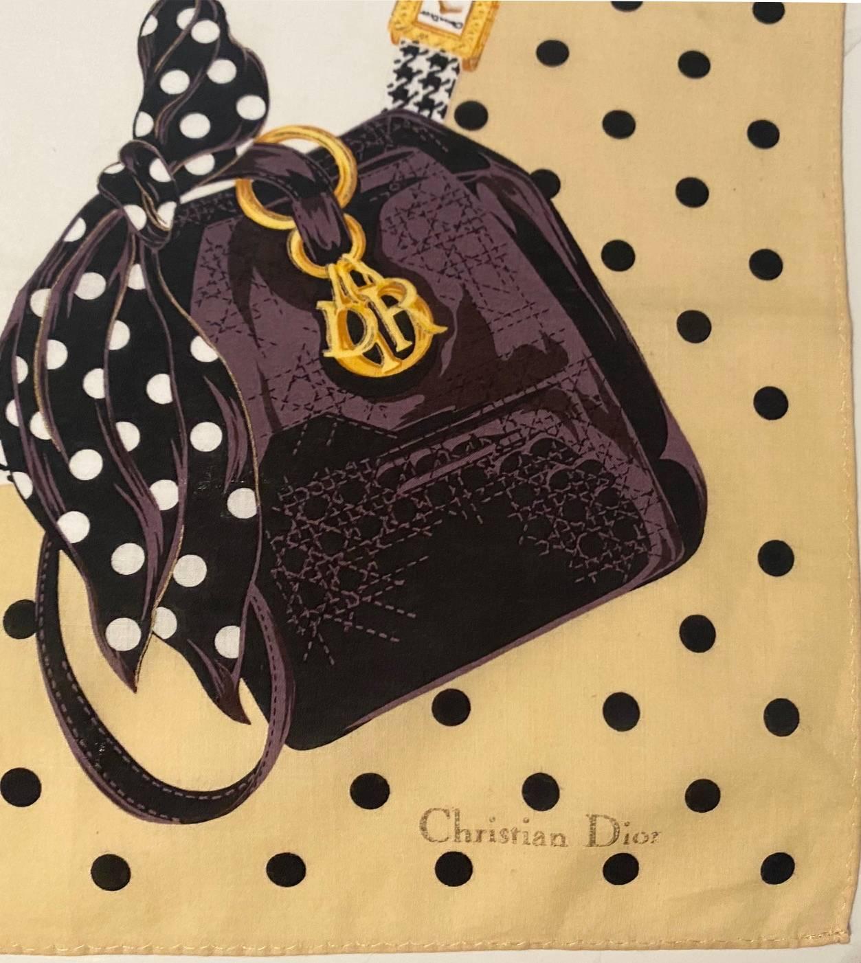 1990er Christian Dior Cabbage Tasche Schal mit Hahnentrittmuster im Angebot 1
