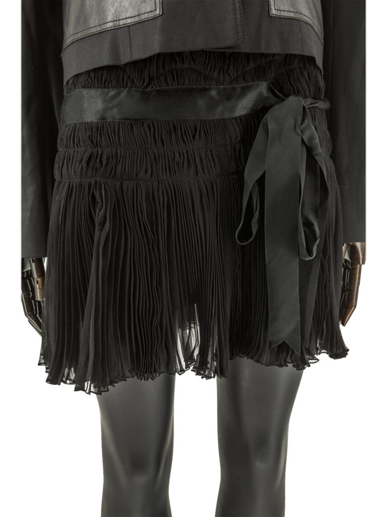 christian dior bodice and skirt in in black heavy-weight worsted wool twill
