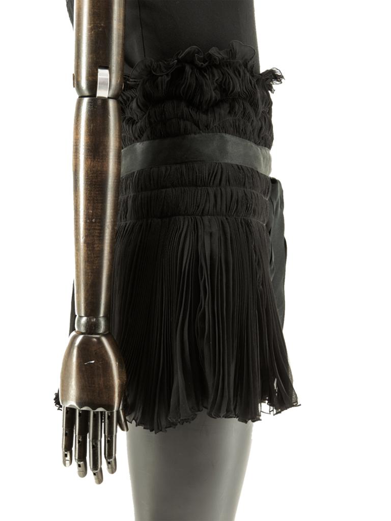 Black 1990s Christian Dior Chiffon Skirt For Sale
