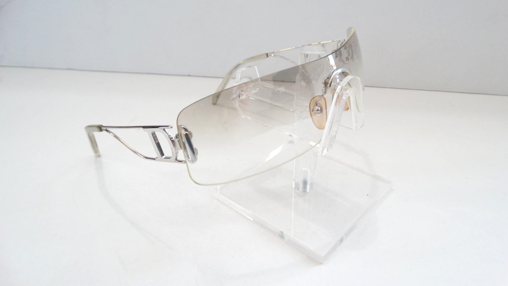 Women's or Men's 1990s Christian Dior Clear Lens Shield Sunglasses