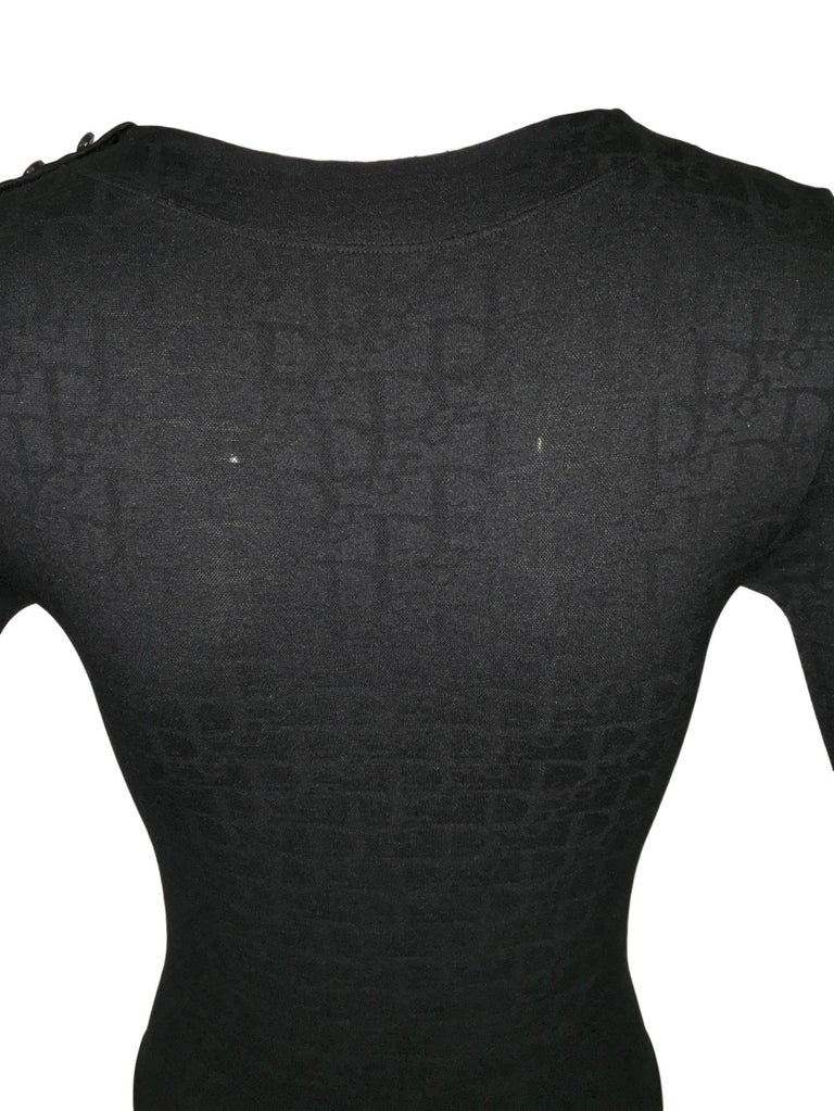 1990's Christian Dior Delphino Sheer Black Monogram Logo ...