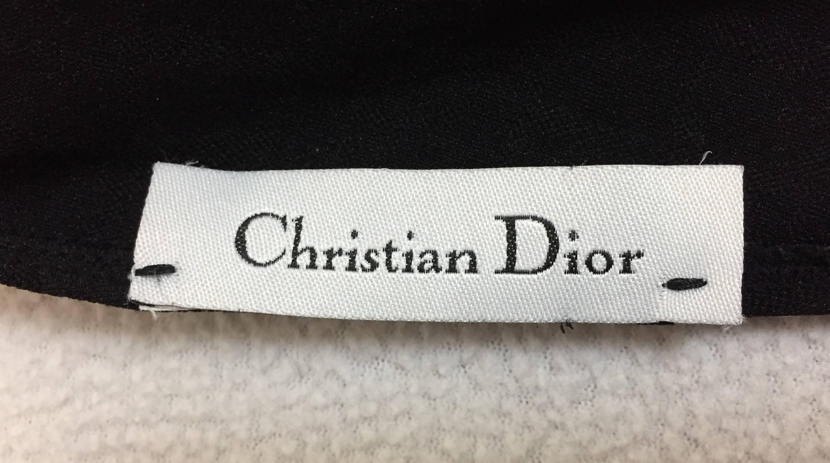 1990's Christian Dior Delphino Sheer Black Monogram Logo Bodysuit Top In Good Condition In Yukon, OK