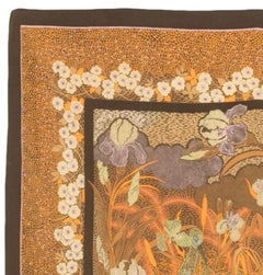 1990s Christian Dior Floral Silk Scarf