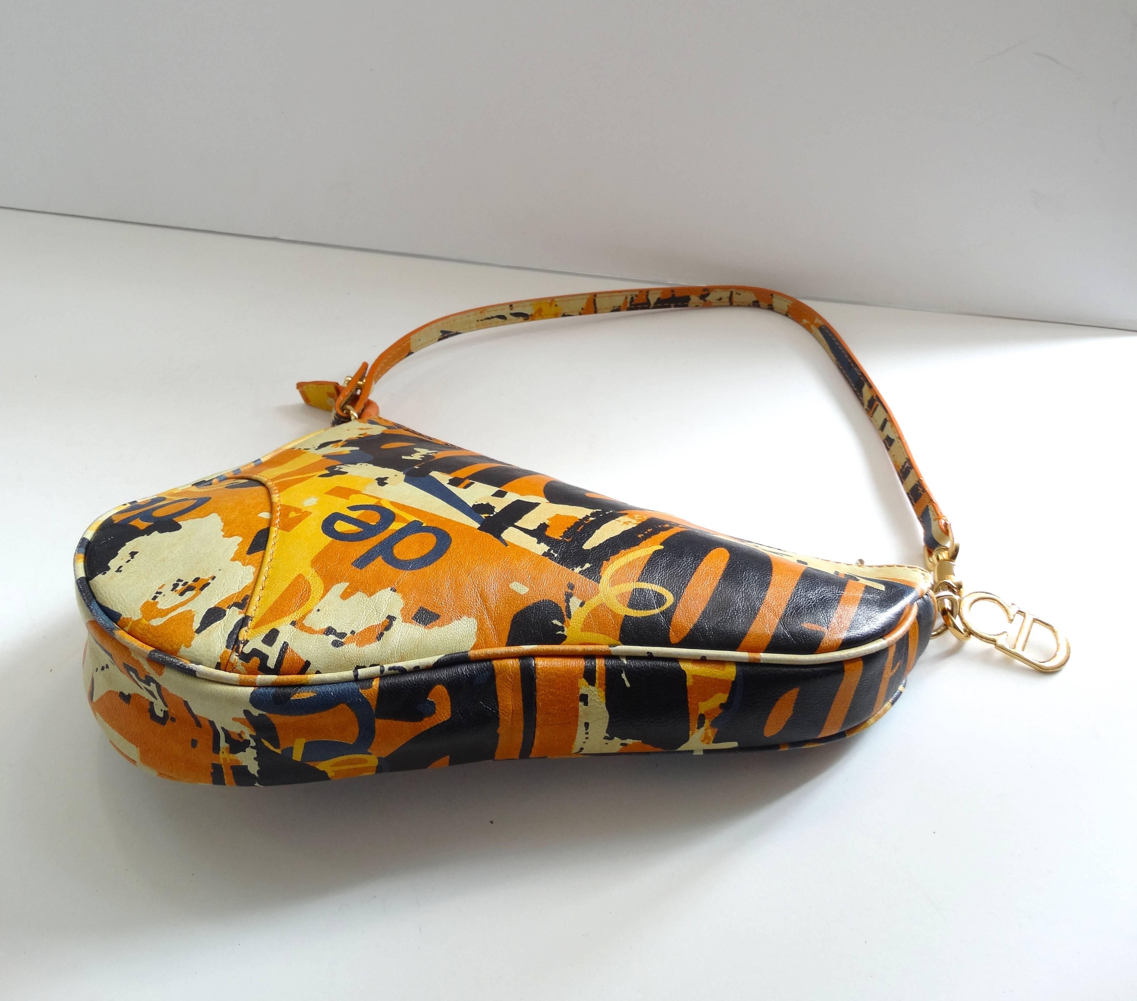 Orange 1990s Christian Dior Galliano Era Saddle Bag