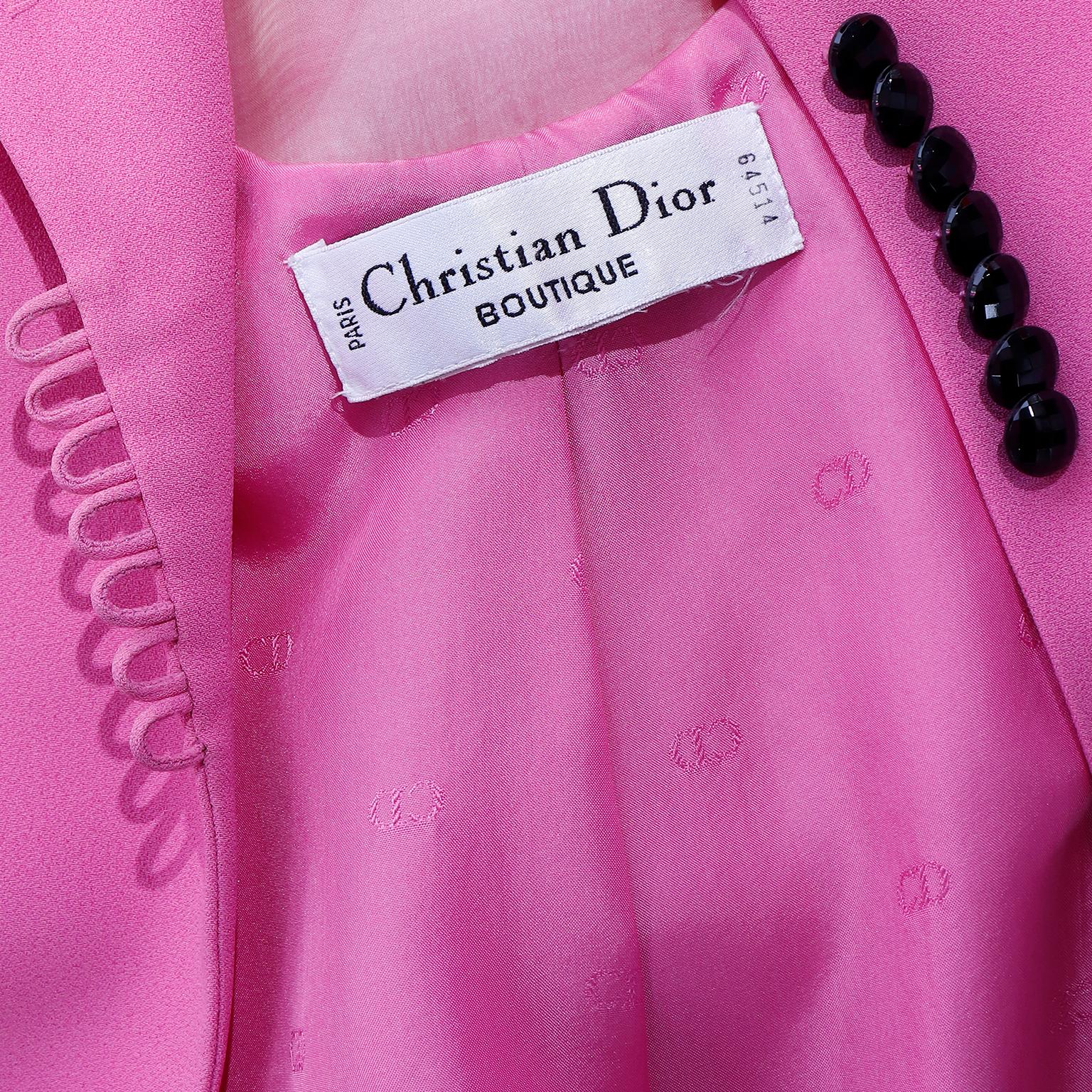 1990s Christian Dior Gianfranco Ferre Pink Jacket w Chiffon Drape & 2 Skirts For Sale 14
