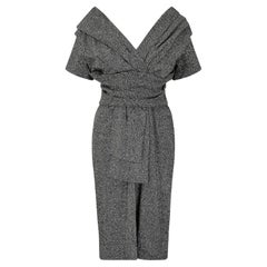 1990s Christian Dior Grey Tweed Dress