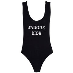 Vintage 1990's Christian Dior Jadore Black Bodysuit Top