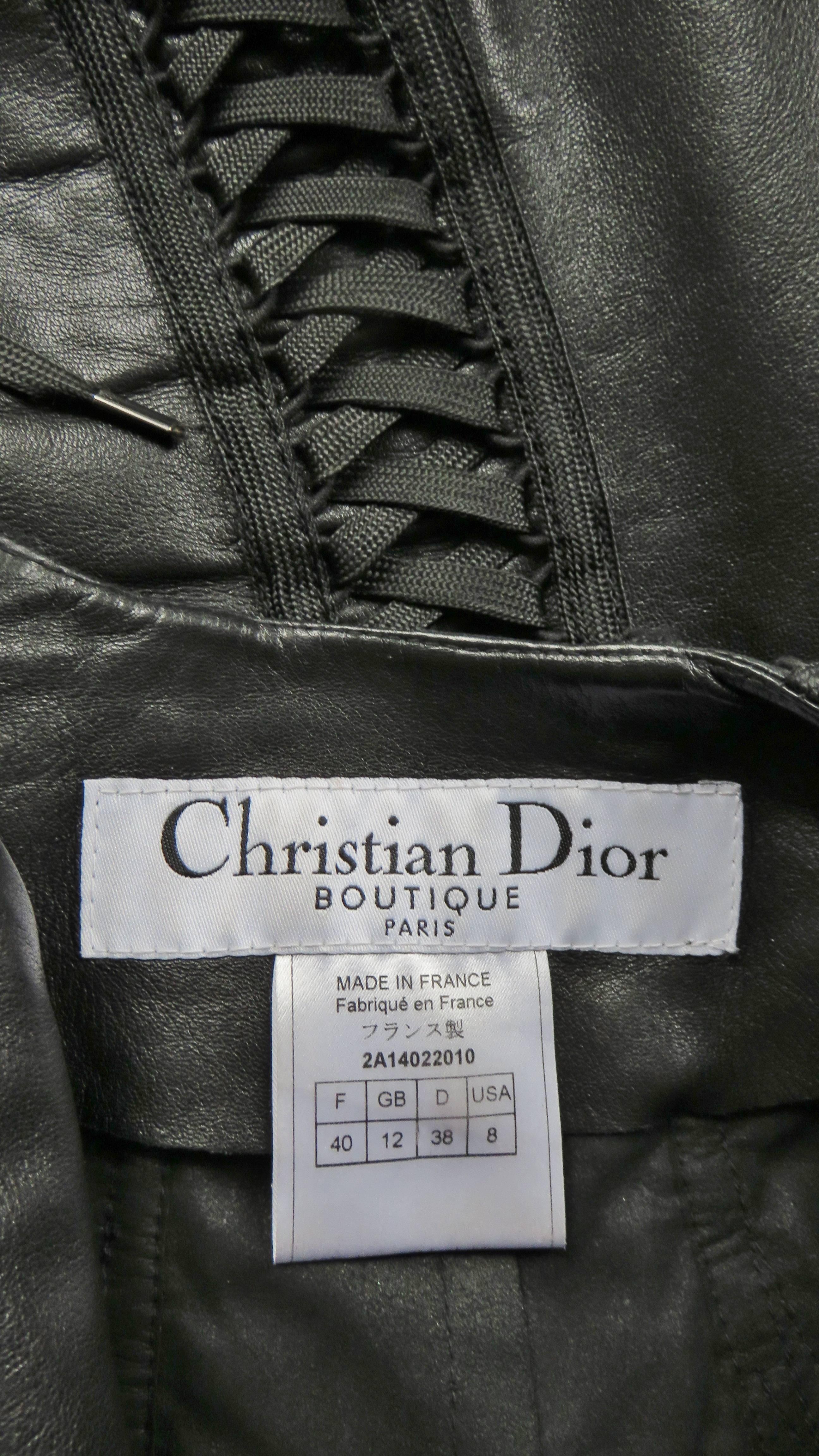 Christian Dior by John Galliano Lace-up Leather Jacket S/S 2002 For Sale 4