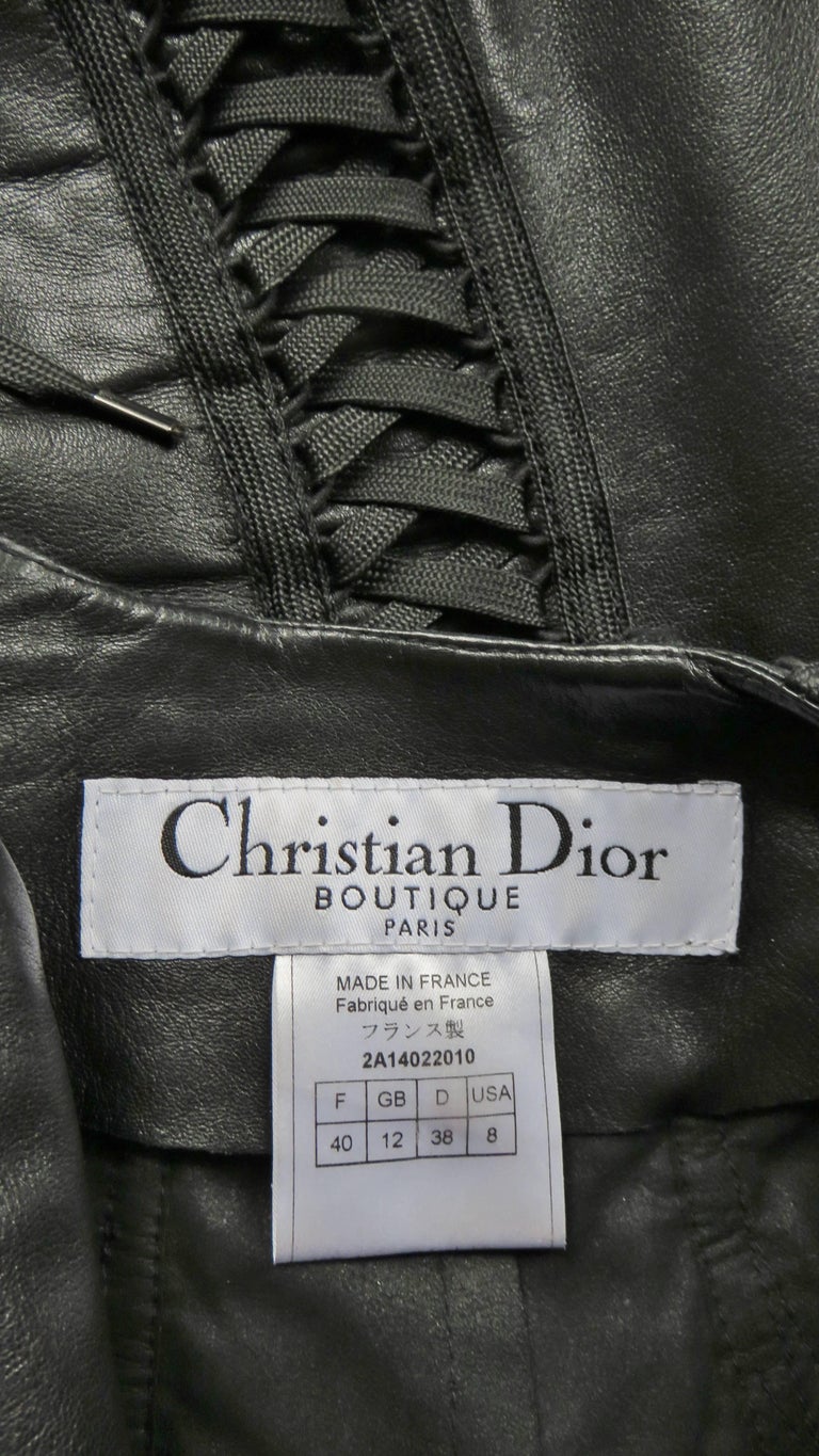 Christian Dior by John Galliano Lace-up Leather Jacket For Sale 7
