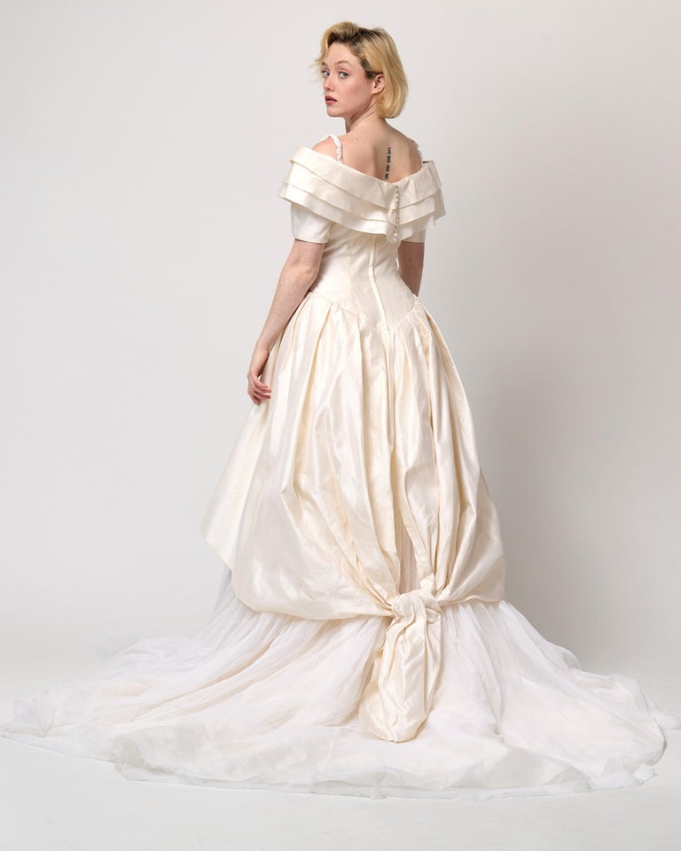 wedding dress christian dior Vintage Christian Dior Wedding Dress with Silk Roses