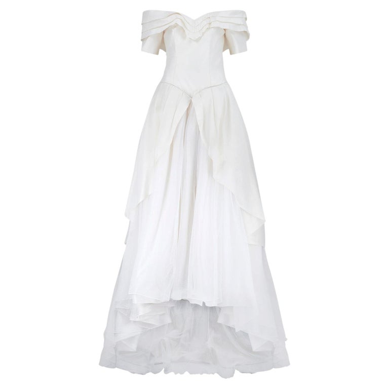 1990s Christian Dior Silk and Tulle Wedding Dress and Veil For Sale at  1stDibs