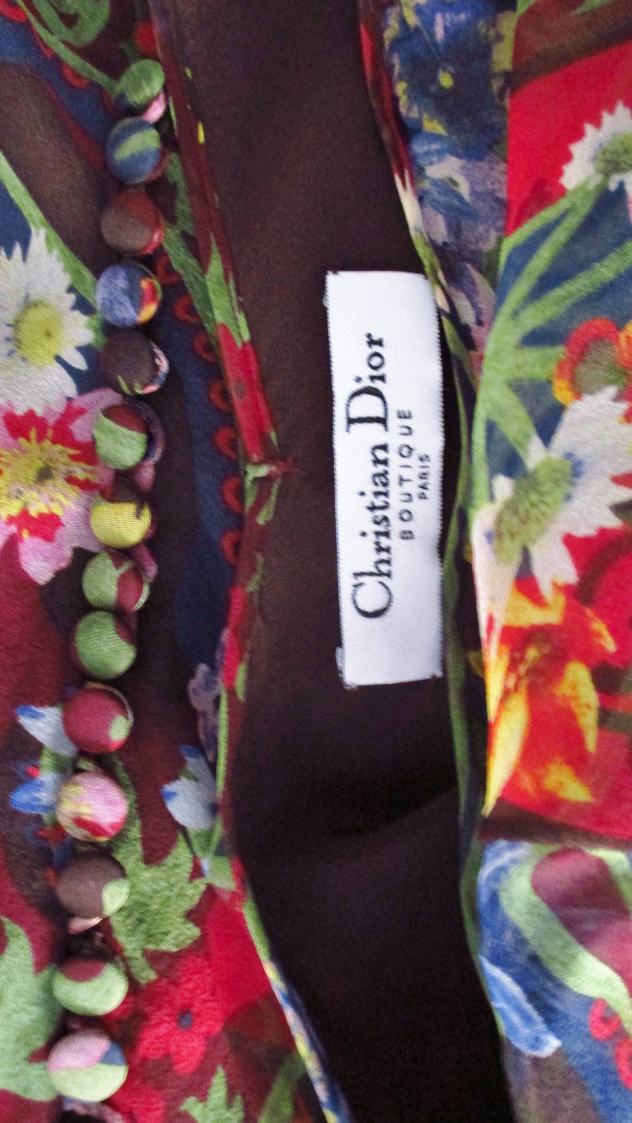  John Galliano for Christian Dior Silk Ruffle Hem Dress  For Sale 7