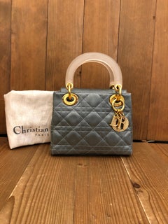 1990s Vintage CHRISTIAN DIOR Satin Cannage Mini Lady Dior Handbag