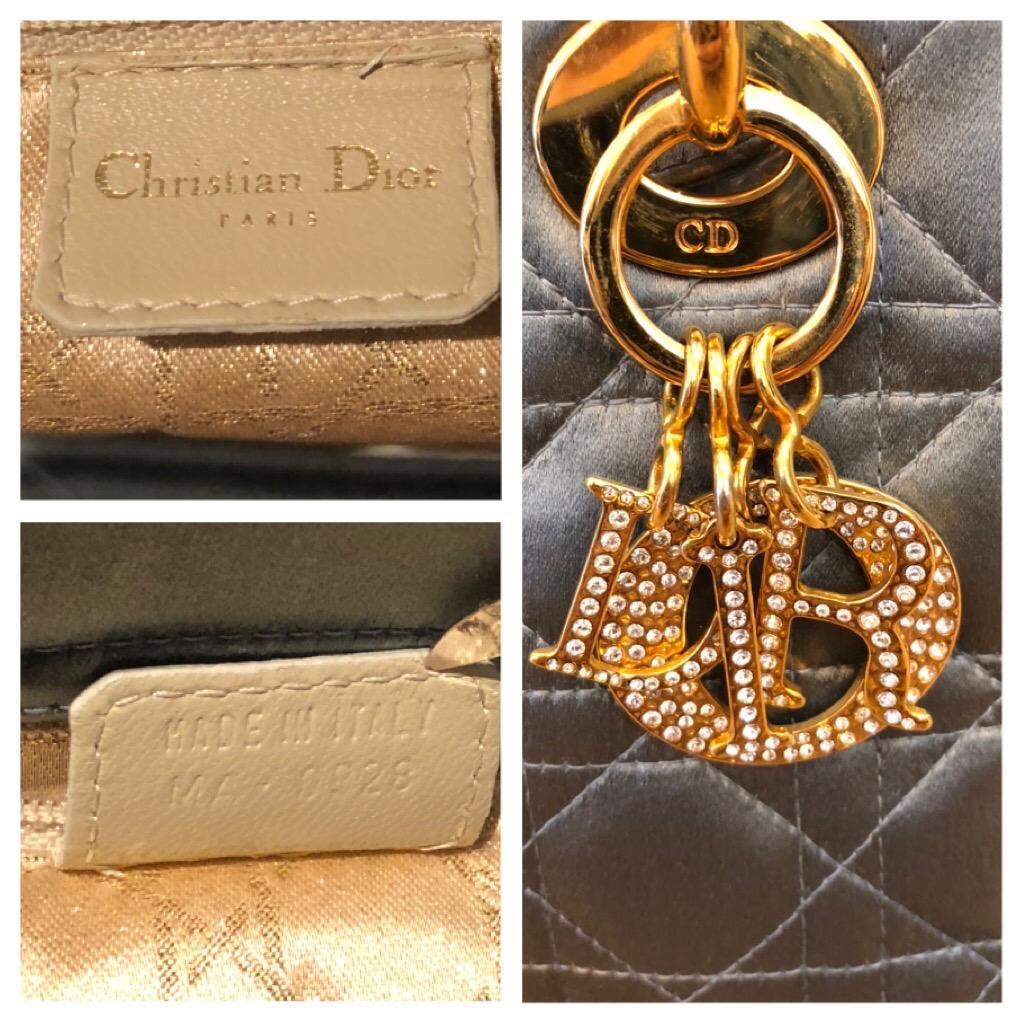 Mini sac à main vintage Christian Dior en satin cannage pour femme (années 1990) Bon état à Bangkok, TH