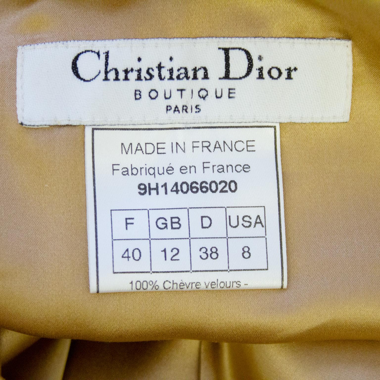 1990s Christian Dior Tan Suede Dress and Jacket with Lace Trim  5
