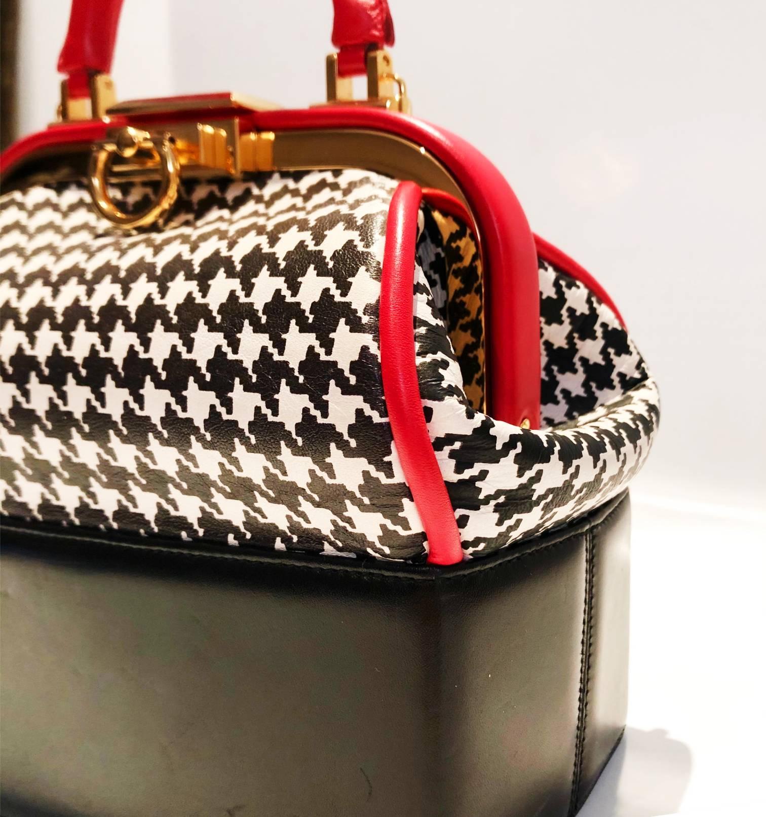 box houndstooth bag