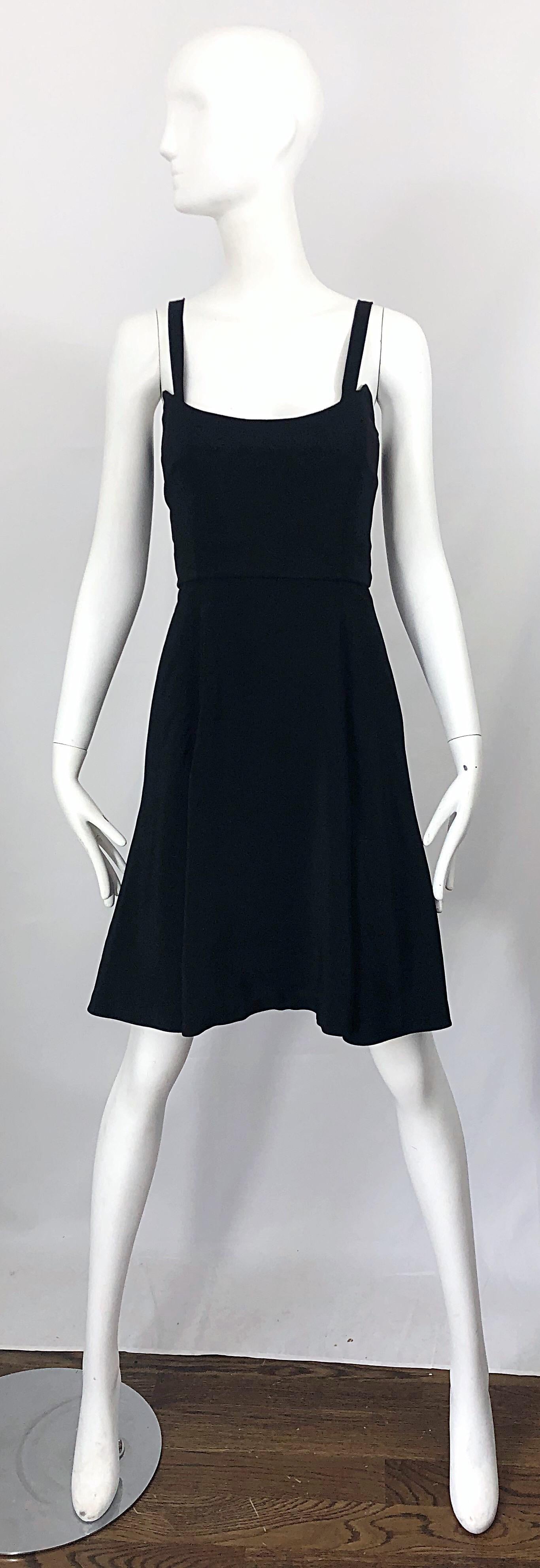 1990s Christian Lacroix Avant Garde Size 36 2 /4 Vintage Black 90s Skater Dress In Excellent Condition For Sale In San Diego, CA