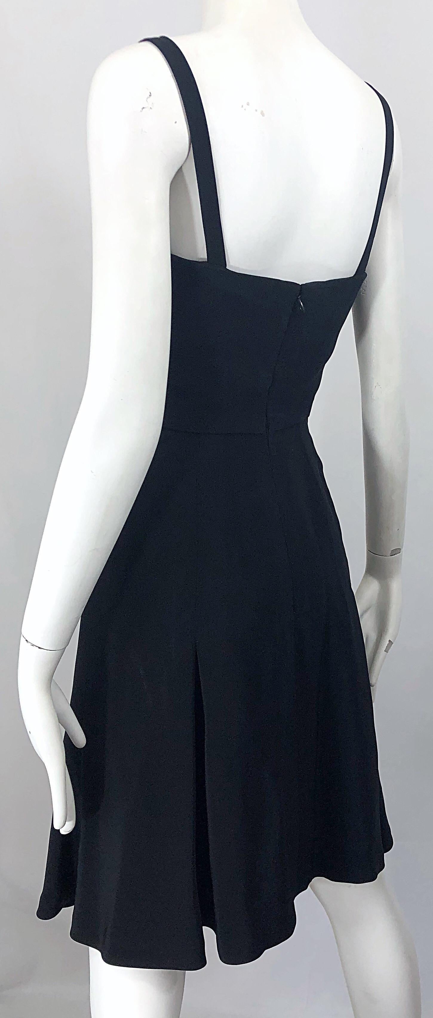 1990s Christian Lacroix Avant Garde Size 36 2 /4 Vintage Black 90s Skater Dress For Sale 1
