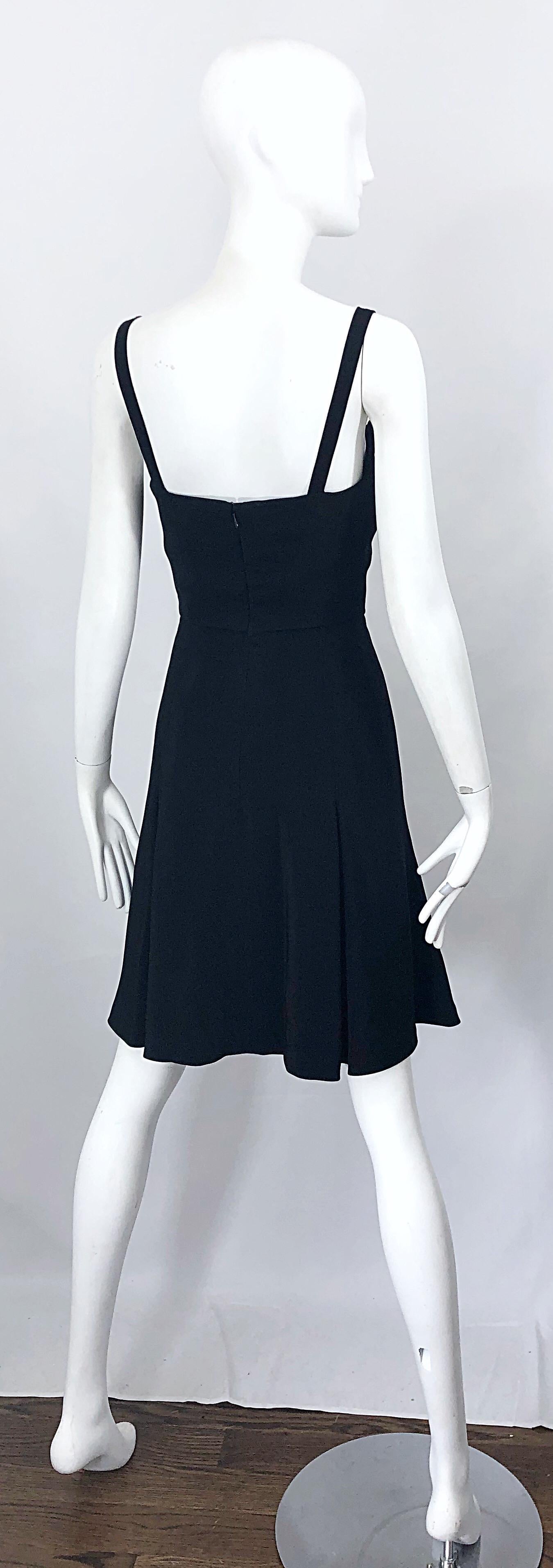 1990s Christian Lacroix Avant Garde Size 36 2 /4 Vintage Black 90s Skater Dress For Sale 4
