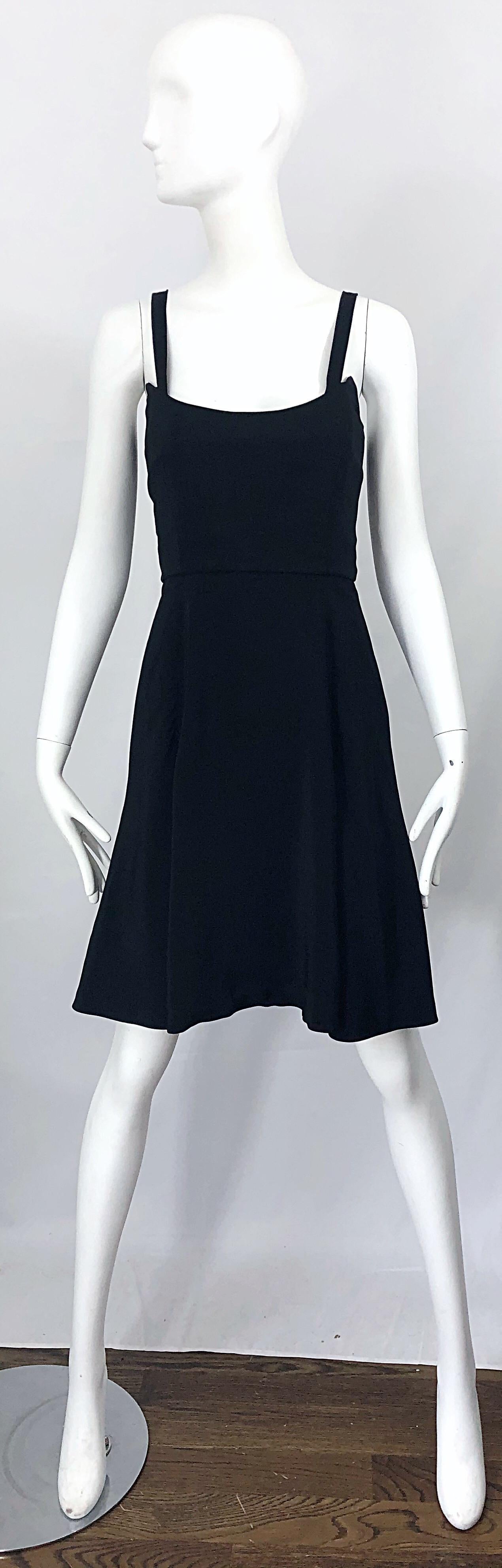 1990s Christian Lacroix Avant Garde Size 36 2 /4 Vintage Black 90s Skater Dress For Sale 5