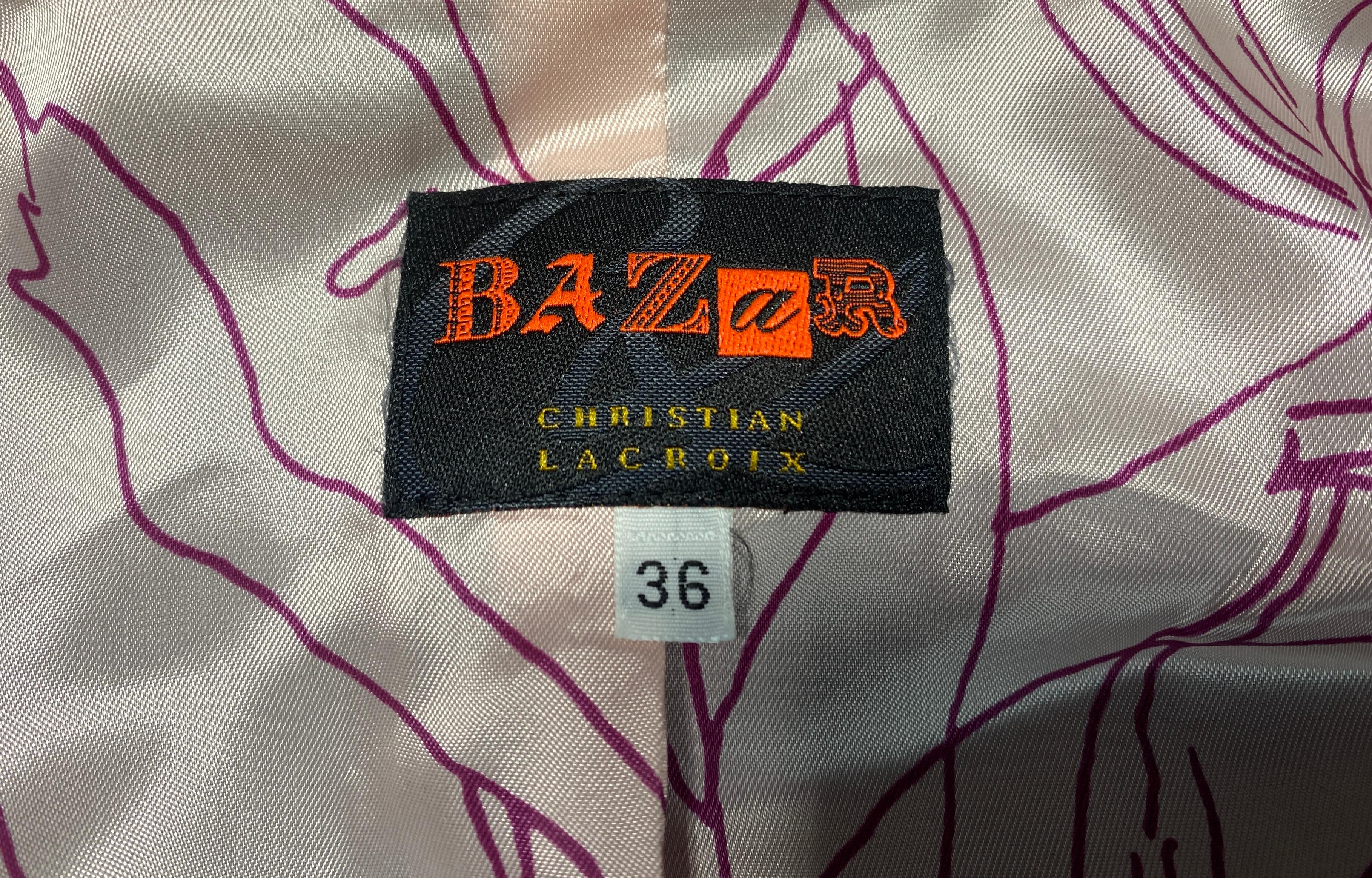 1990s Christian Lacroix Bazar Colourful Wool Jacket For Sale 2