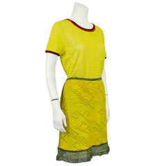 1990s Christian Lacroix Chartreuse Knit Ensemble