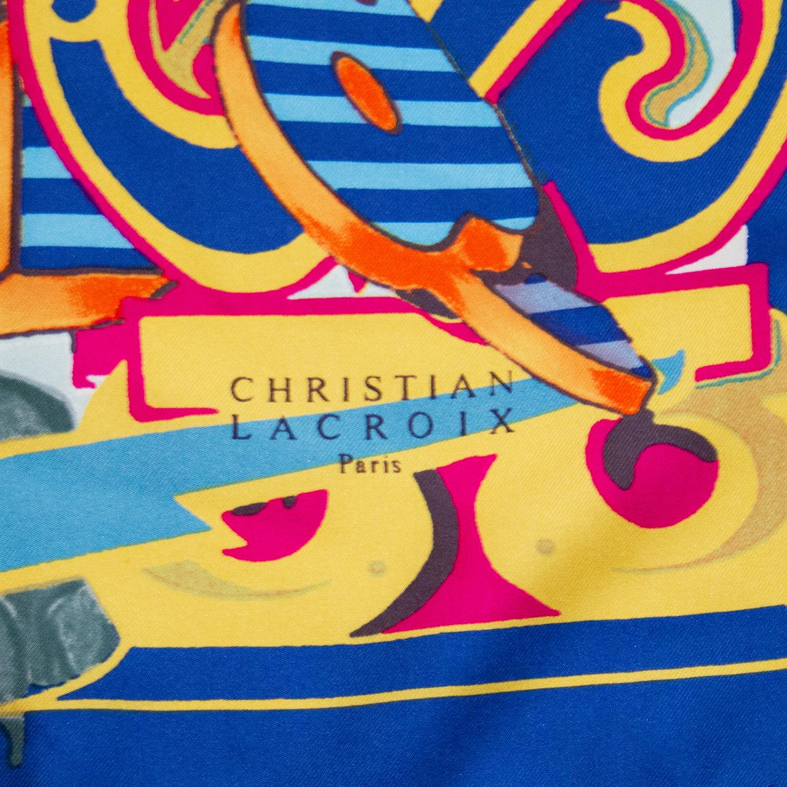 1990er Christian Lacroix-Schal mit Zirkusdruck  für Damen oder Herren im Angebot
